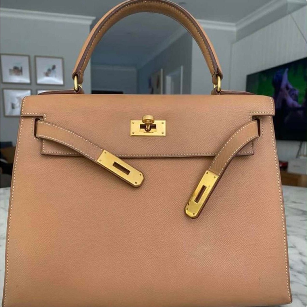 Hermes Kelly Bag Elegant Tan Leather Handbag